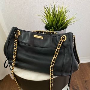 Black leather Rebecca Minkoff shoulder bag